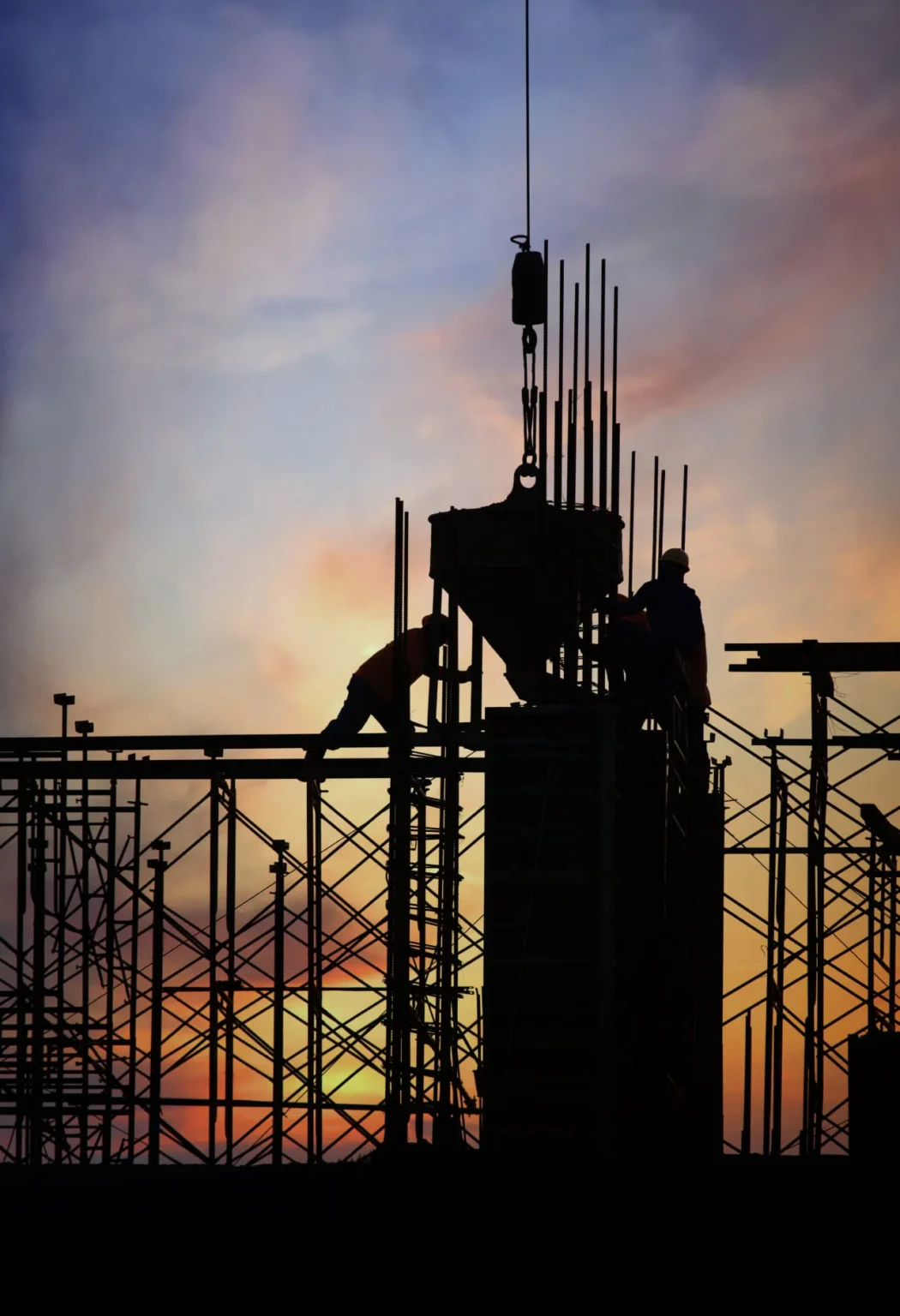 TH-Shield Project Monitoring - Construction site at sunset